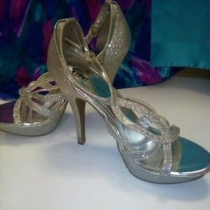Silver 4inch heels